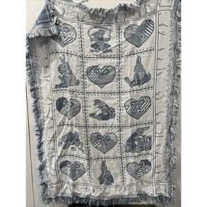 Baby bunnies blue by Manual Woodworkers & Weavers, Inc. 2 layer mini afghan